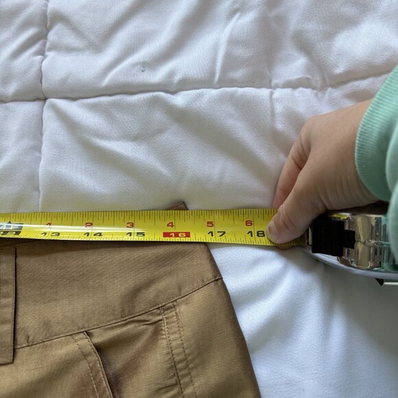 Vintage Sunny Leigh 100% Silk Cropped Pants Womens Size 10 Brown Pockets Y2K - Picture 6 of 12
